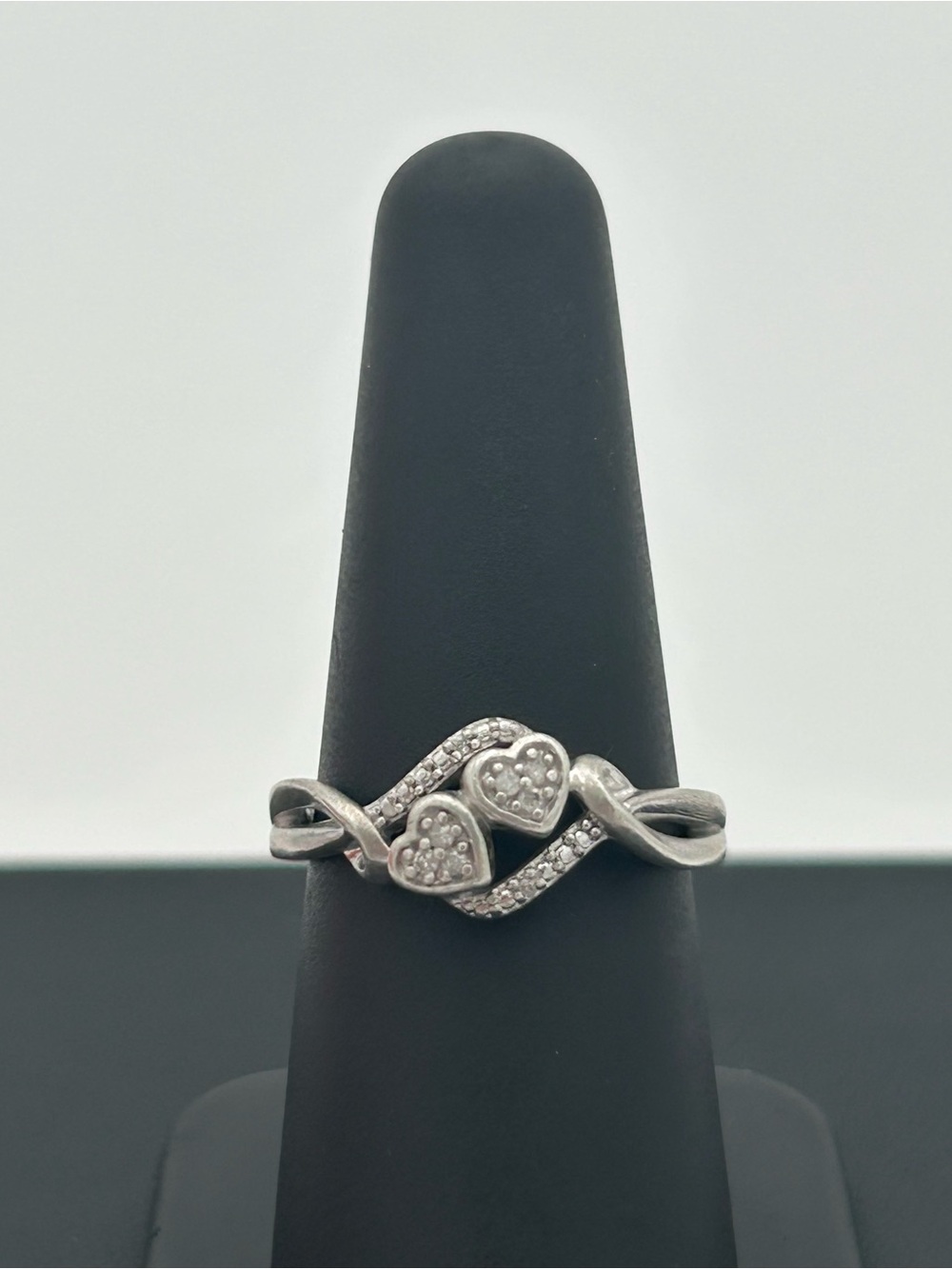 Sterling Silver Double Heart Infinity Ring